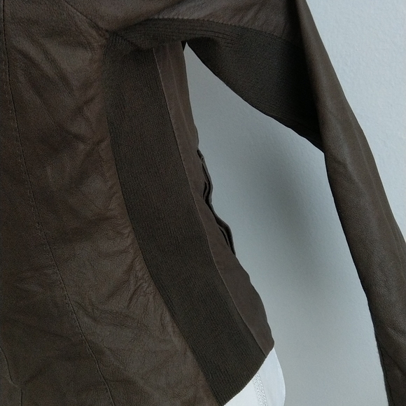 Vince brown leather moto jacket - Picture 8 of 14